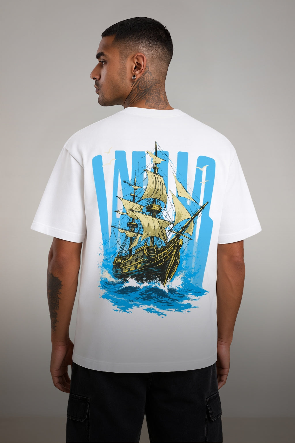 Sailing Ship Oversized Fit T-Shirt